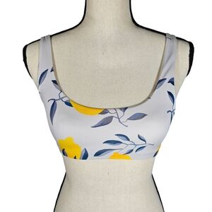Kitty And Vibe "Florence" Swim Top, Light Blue/Lemons, Size A